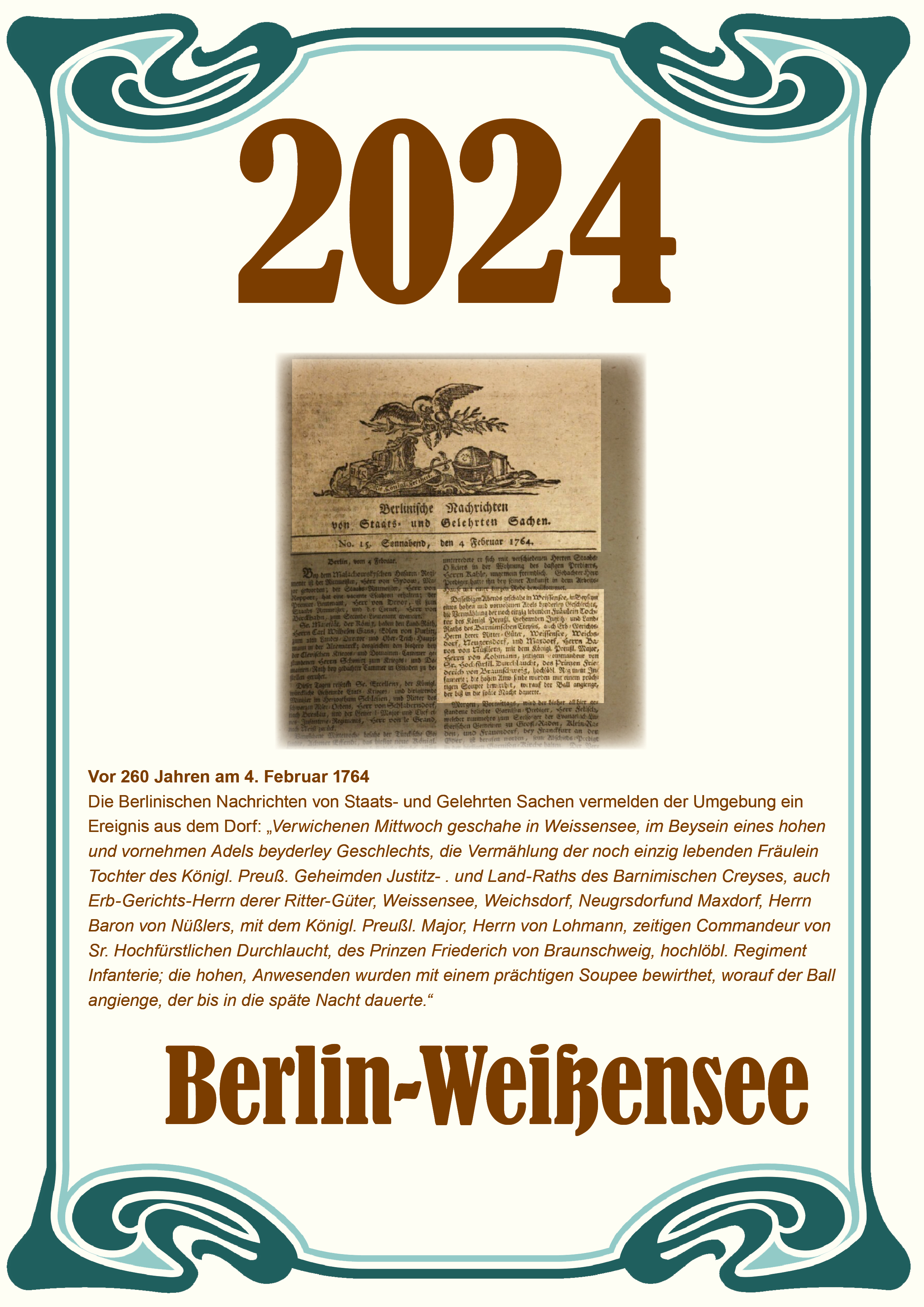 Weißensee Kalender 2024
